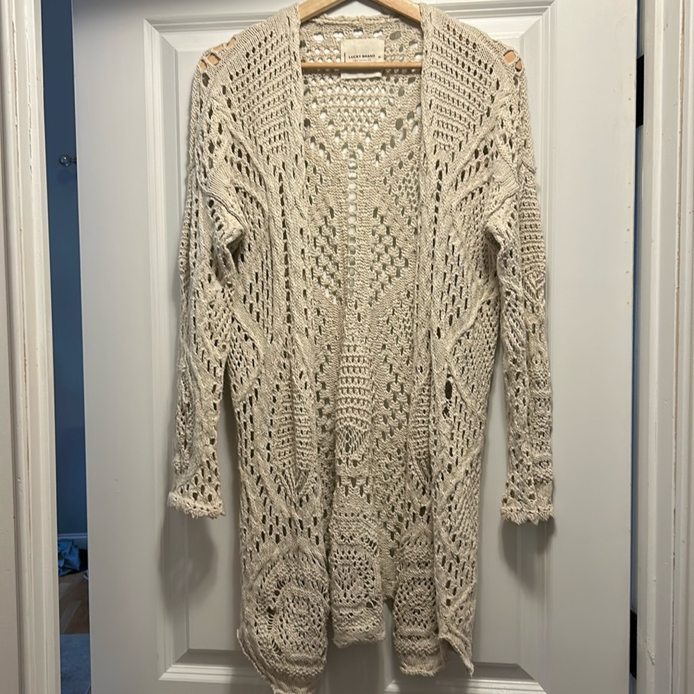 Lucky Brand Crochet Cardigan